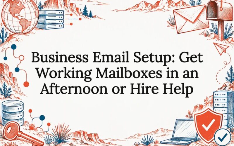 Business email setup title card illustration