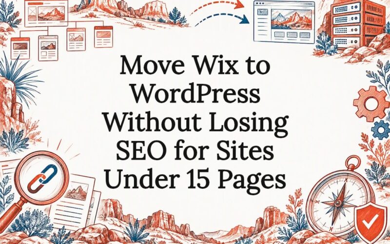 Decorative Wix to WordPress migration title card