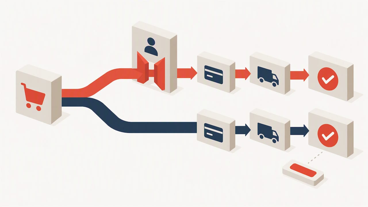 Checkout account gate blocking purchase flow