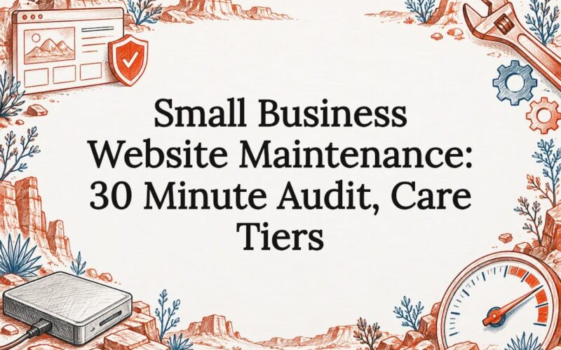Website maintenance sketch title card