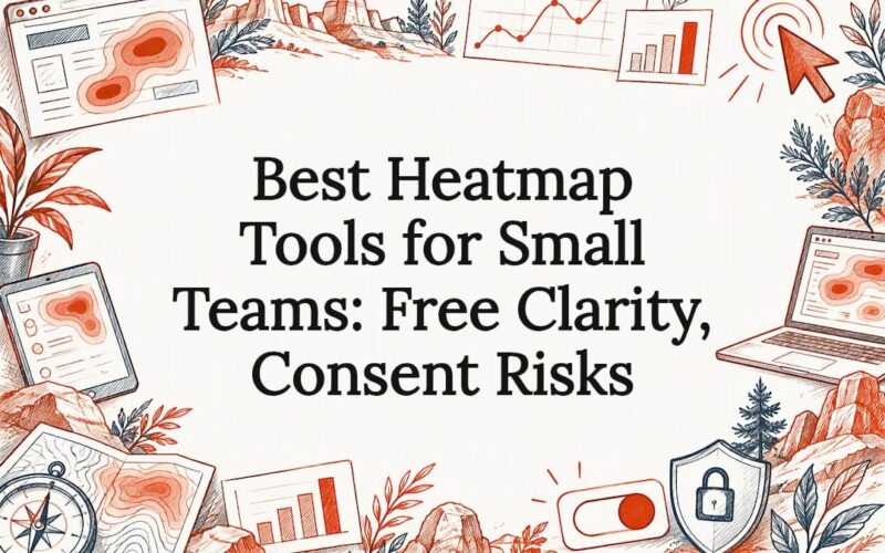Hand-drawn heatmap and privacy title-card illustration