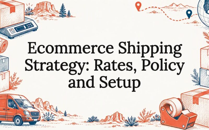 Shipping sketches frame the article title