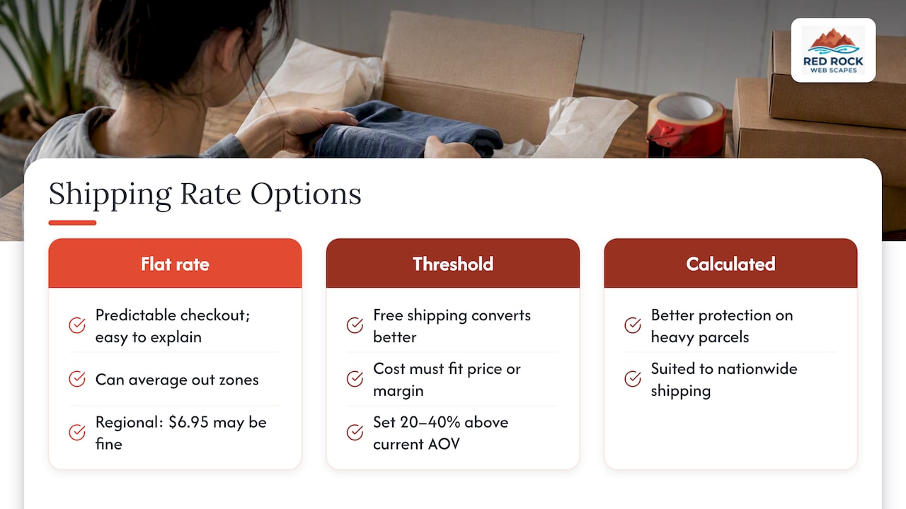 Comparison of three ecommerce shipping rate models