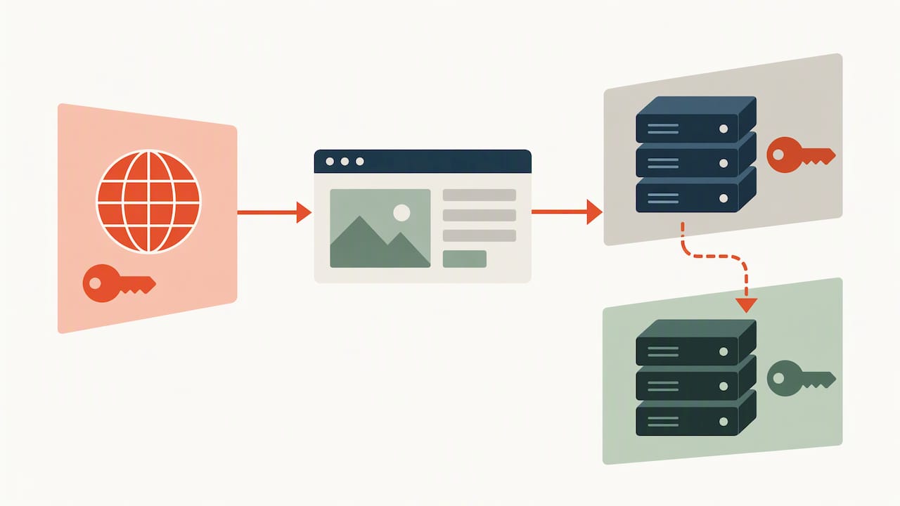 Domain and hosting shown under separate ownership
